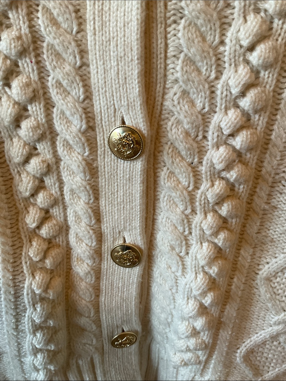 Cable-knit cardigan sweater - Picture 4 of 10